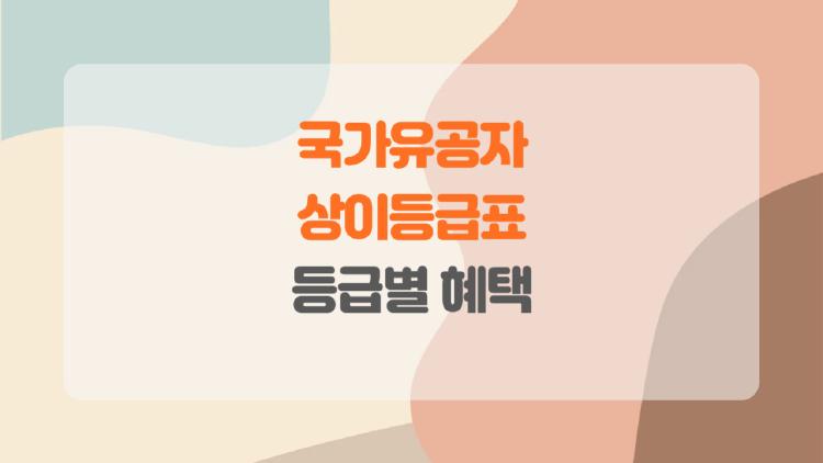 국가유공자 상이등급표, 내 상이등급은 몇 등급일까? 실제로 받는 혜택까지 모두 공개!