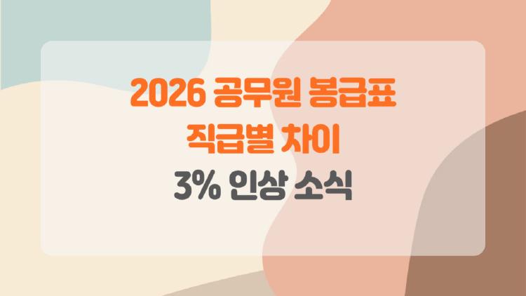 2026 공무원 봉급표 확정