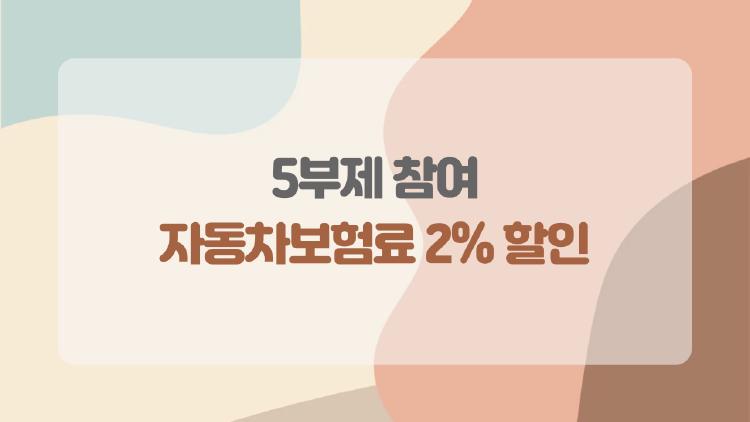 5부제 참여 자동차보험료 2% 할인, 이 조건이면 나도 될까