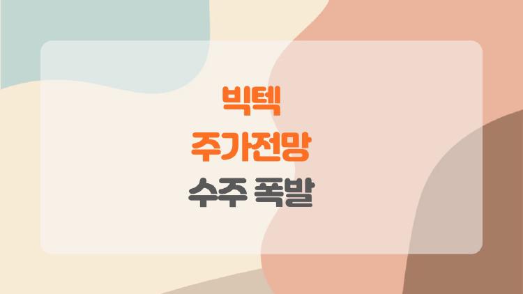 빅텍 주가전망, 수주 폭발로 5000원 직행할까? 지금 사야 할 타이밍