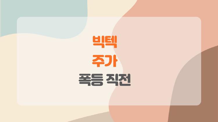 빅텍 주가 폭등 직전? 2026 실적 터지면 6천원 간다!