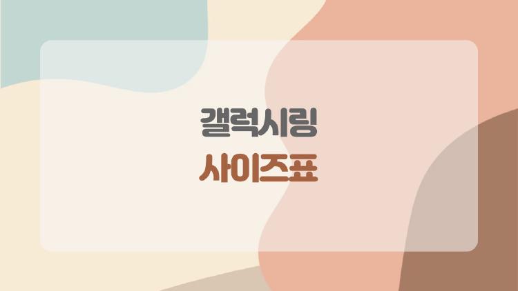 갤럭시링 사이즈표, 사이즈 실수로 후회한 내 이야기