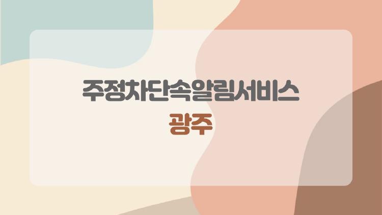 주정차단속알림서비스 광주, 단속 5분 전 문자 폭탄에 벌금 영원히 안녕!