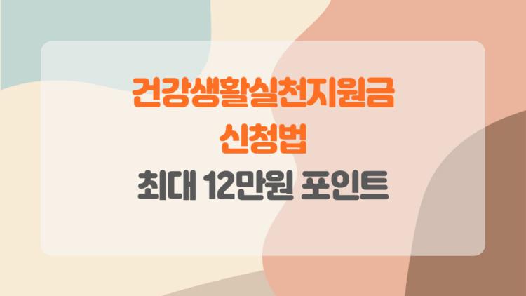 건강생활실천지원금 신청법, 걷기만 해도 12만원 챙기는 꿀팁 대공개