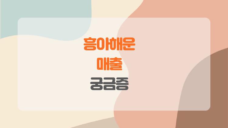 흥아해운 매출, 사람들은 지금 이걸 가장 궁금해한다