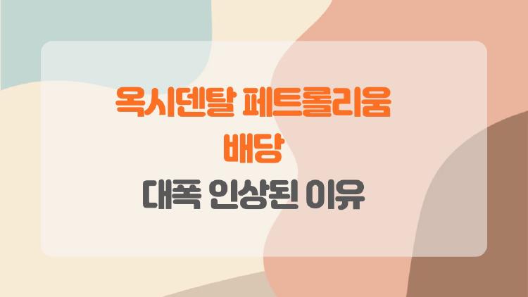 옥시덴탈 페트롤리움 배당, 2026년 대폭 인상된 이유