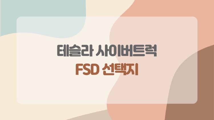 테슬라 사이버트럭 FSD 선택지, 지금 사면 나중에 후회할 수도?